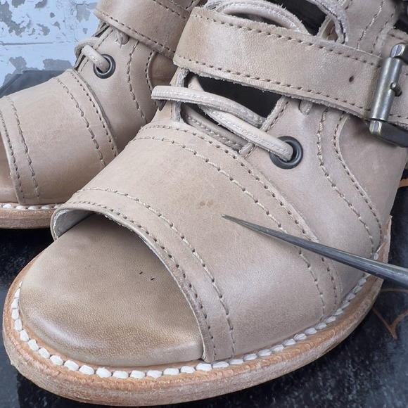 Freebird Braeden Blush Gladiator Sandal Boots Sz 9 Strappy Chunky Peep Toe Brown - Picture 15 of 16